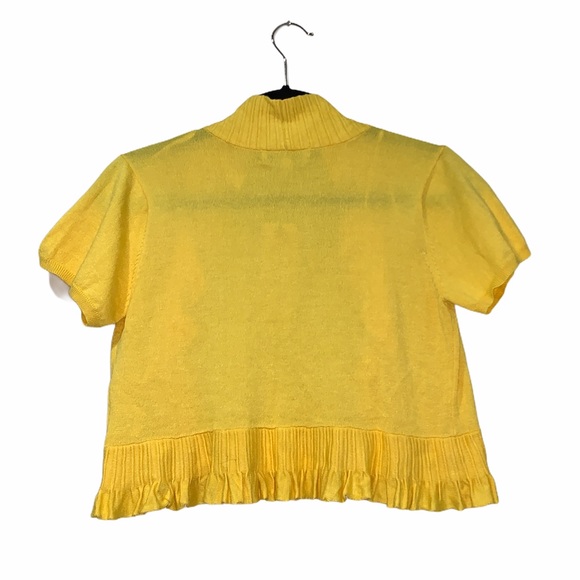 Pinque yellow cropped cardigan in size Small - Picture 3 of 5